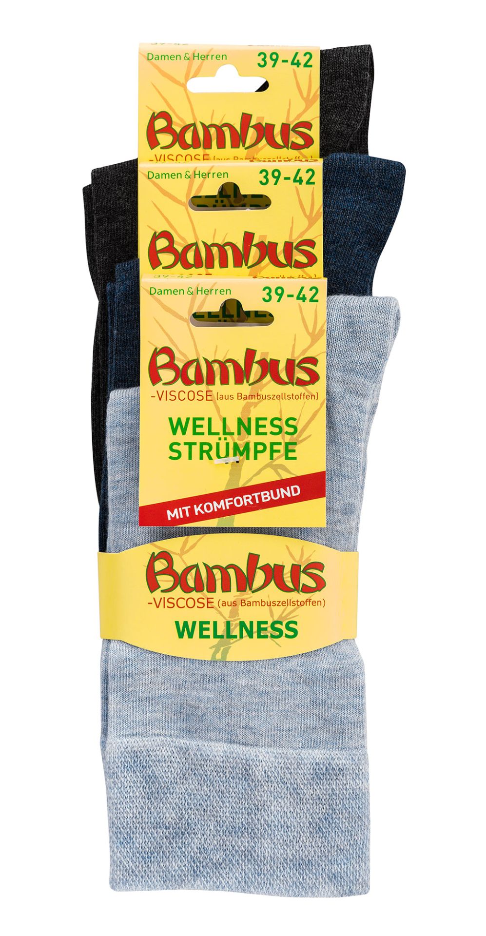 3er-Pack Wellness-Socken aus Bambus-Viskose Melange
