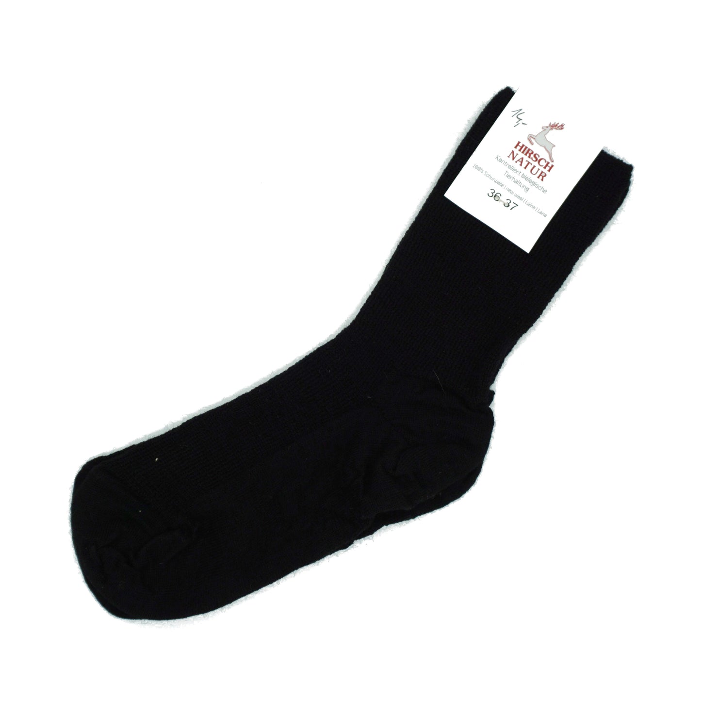 Hirsch Natur Wollsocke Schwarz