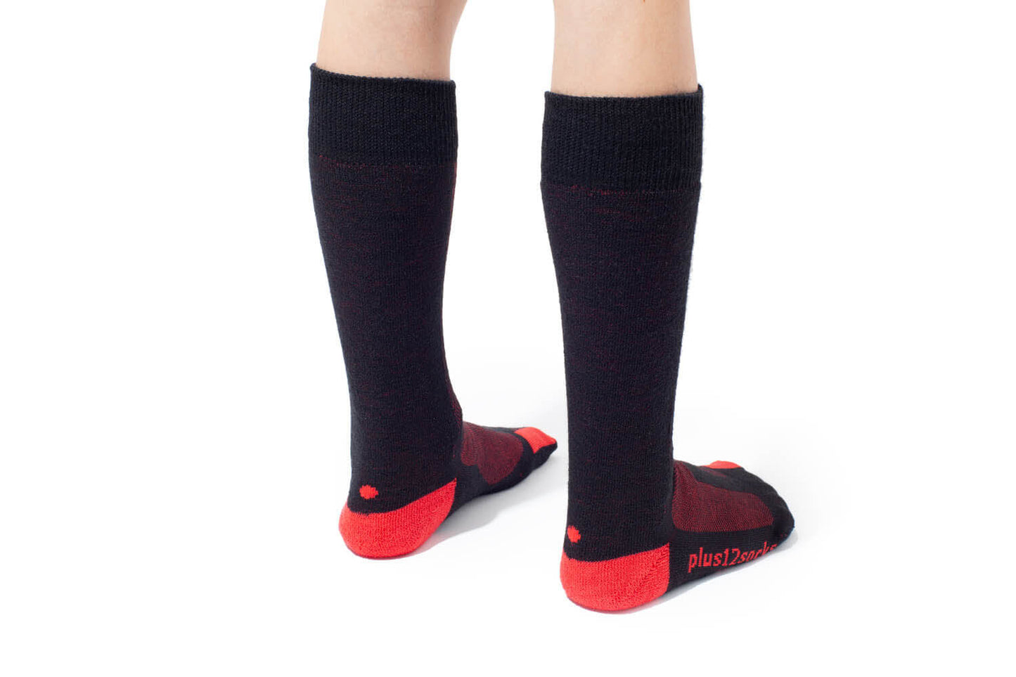 plus12socks Outdoor Merino Lang Schwarz
