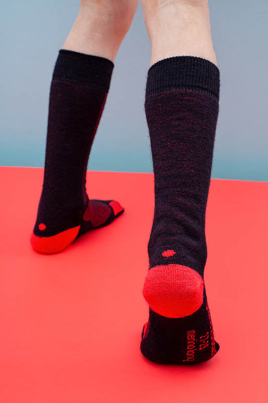 plus12socks Outdoor Merino Lang Schwarz