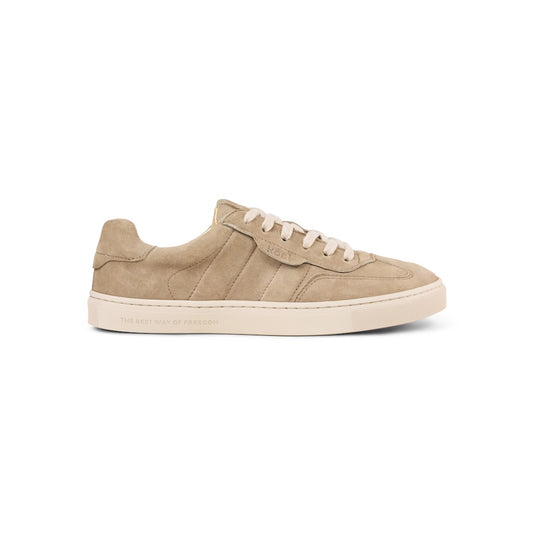 Barfuß-Sneaker Koel Helena Suede Taupe aus Velourleder