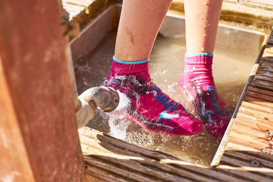 BEACHIES Kinder-Strandsocke Blockringel Pink
