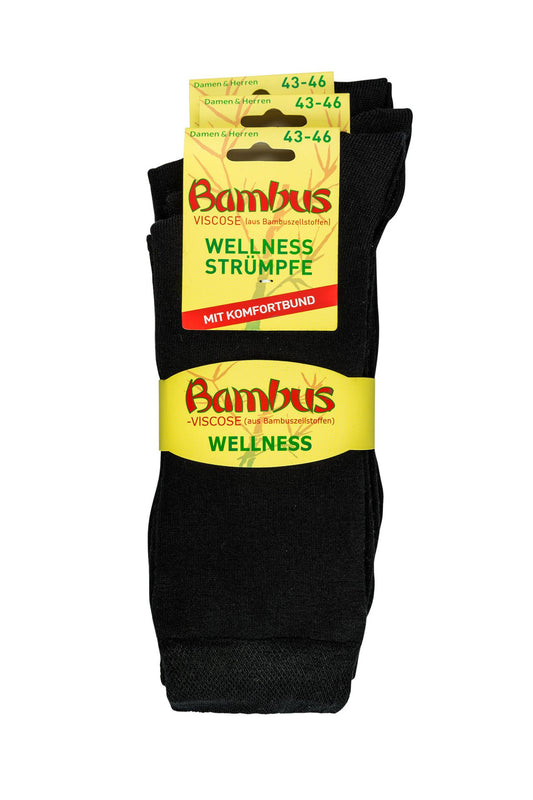 3er-Pack Wellness-Socken aus Bambus-Viskose Schwarz