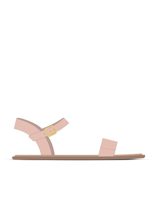 BeLenka Grace 2.0 Rose Gold - Leder, verstellbare Riemen, Barfußsandalen Damen
