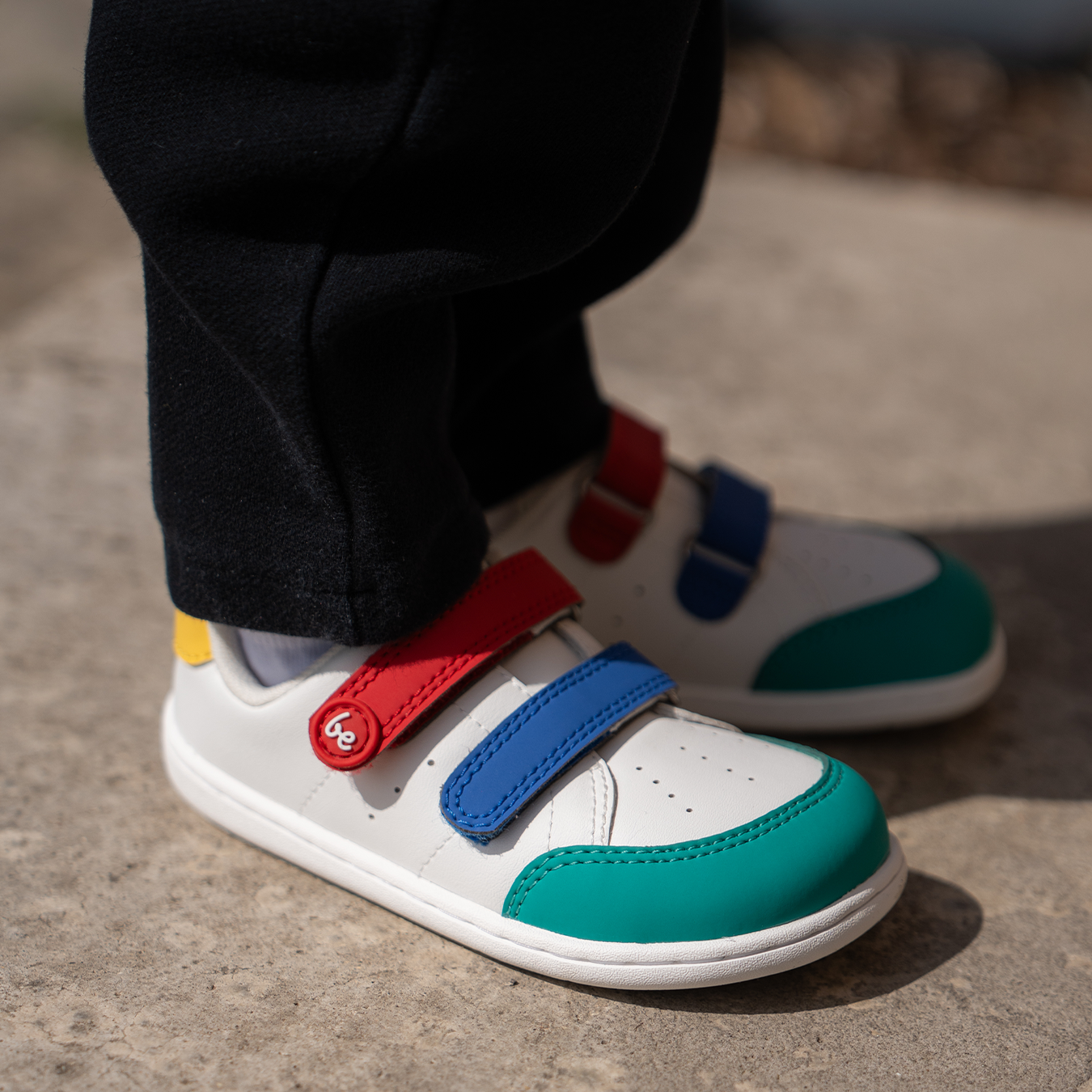 Be Lenka Energise Kids White &amp; Multicolour – sportlicher Barfuß-Sneaker