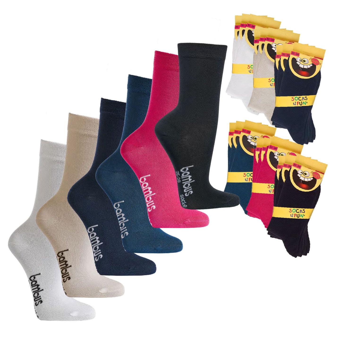 3er-Pack Kindersocken aus Bambus-Viskose